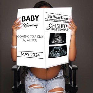 The Baby Times Newspaper | Ultraschallbild | Name + Datum und Text