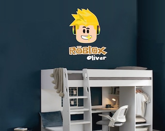 Roblox Boy Character Wall Decal Personalised I Gaming Wall Sticker I Variety of styles | Bedroom Decor for Kids and Teens