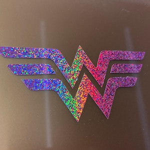 Super Woman Wall Decals I Smooth Glitter Rainbow Effect Colour Vinyls I For Any Surface