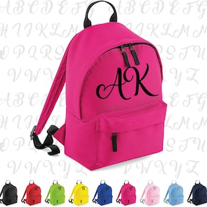 Initialen oder ein Name Schulrucksack | Kleine Tasche für Erwachsene und Kinder Unisex-Stil Rucksack PE Kit