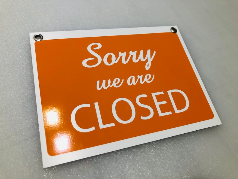 Open Closed Door Sign for Business, Shop, 3mm Rigid Reversible Hanging ...
