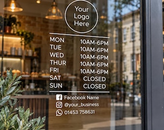 Modern Opening Hours | Clean Professional Design with optional Logo and business details