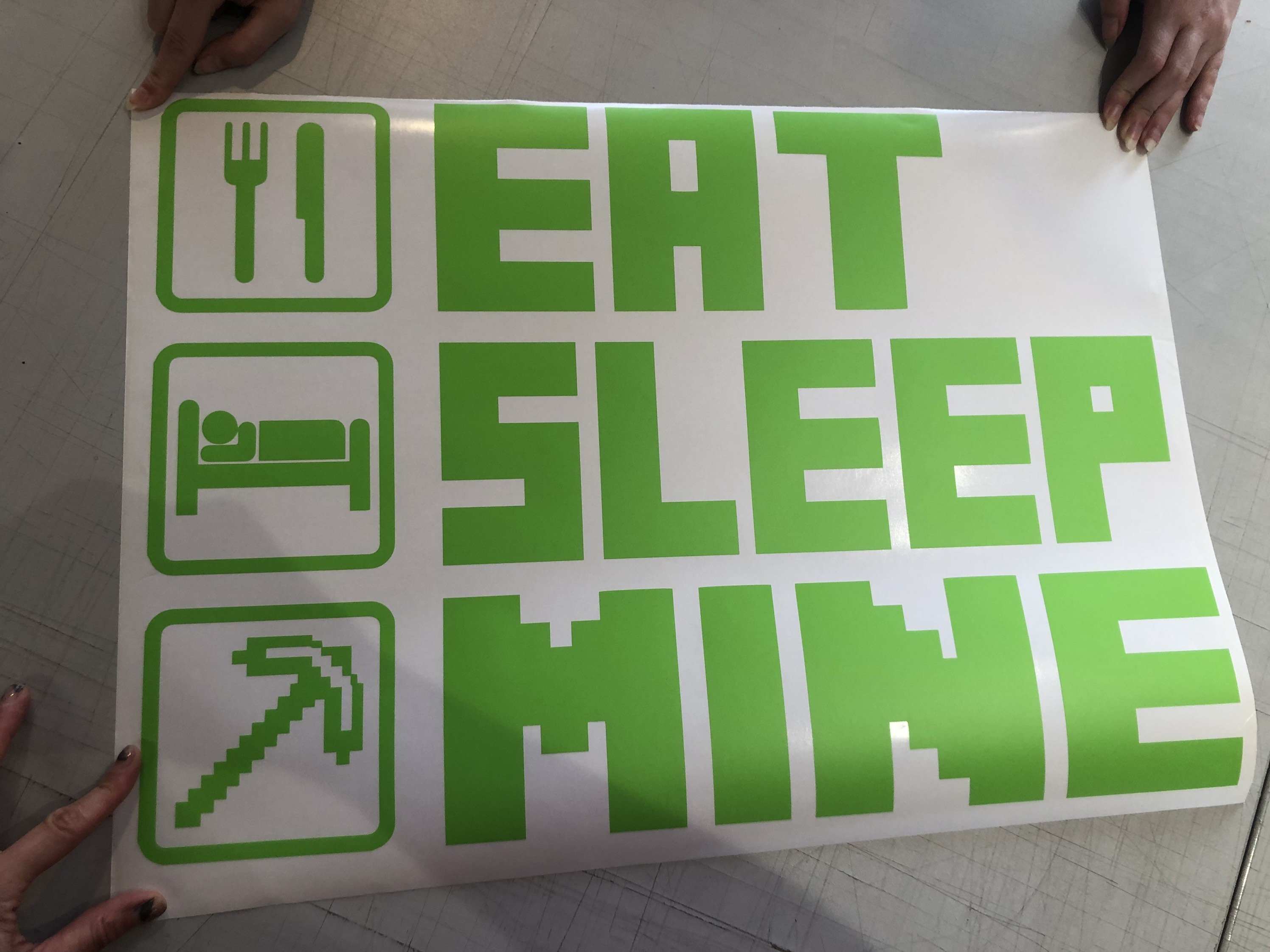 Minecraft EAT SLEEP MINE Sticker Vinyl Wall Decal Bedroom Decoration ...