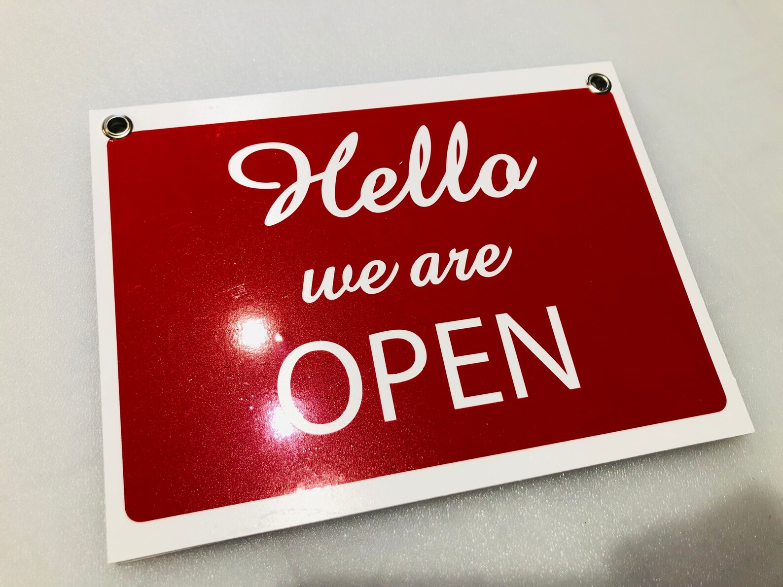Open Closed Door Sign for Business, Shop, 3mm Rigid Reversible Hanging ...