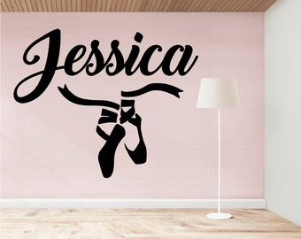 Ballerina Personalised Girls Bedroom Wall Sticker I Bedroom Decor Wall Art I Children Kids Ballet inspired Decor