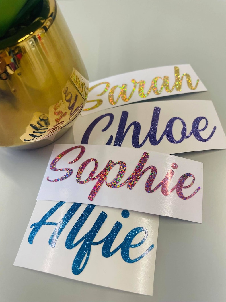 Vinyl Name Stickers for Water Bottles Calligraphy Stickers Etsy