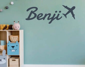 Aircraft Plane & Name Wall Sticker| Stars Wall Stickers | Nursery and Kids Bedroom
