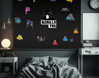 GORILLA TAG Wall Sticker | VR gamer Feature wall | Kids Teens Adults bedroom wall