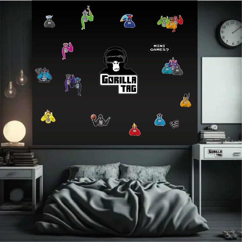 GORILLA TAG Wall Sticker | VR gamer Feature wall | Kids Teens Adults bedroom wall image 1