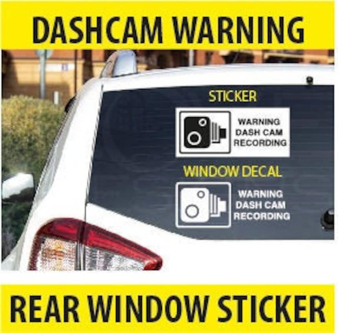 Dash Cam Sticker DASH CAM RECORDING Warning Vinyl Decal Car Window