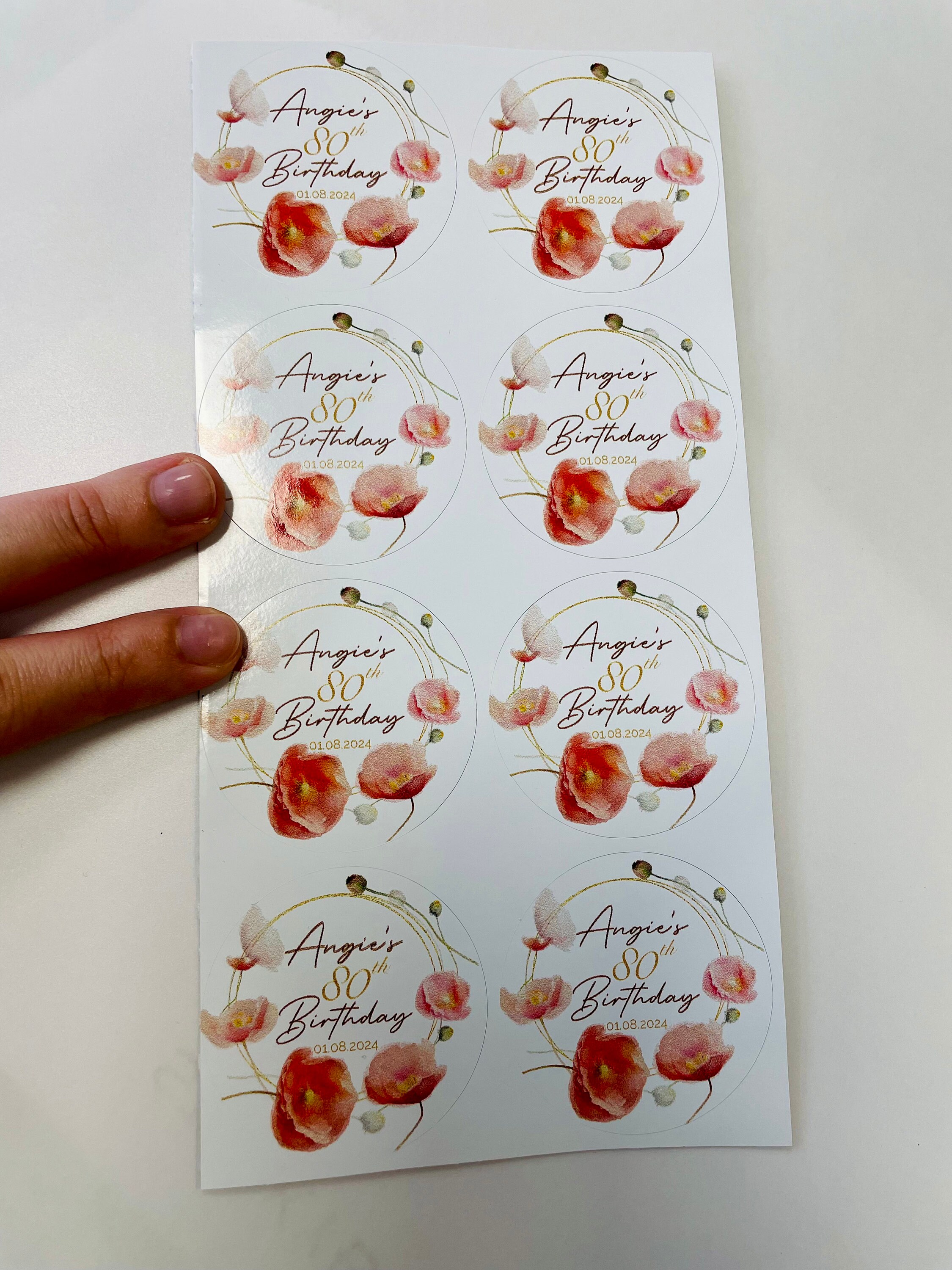Poppy Petal Floral Flower Stickers | Wedding I Nature Theme Design ...