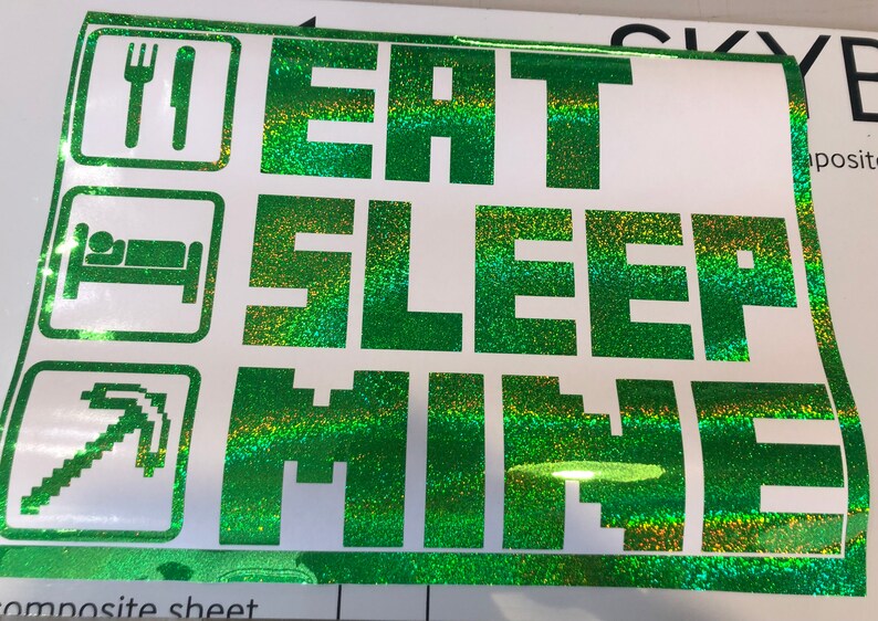 Minecraft EAT SLEEP MINE Sticker Vinyl Wall Decal Bedroom Decoration ...