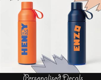 Personalised R-BLOX Bottle water sticker | Back to school gamer water bottle name sticker | Kids Teens Adults | Label only