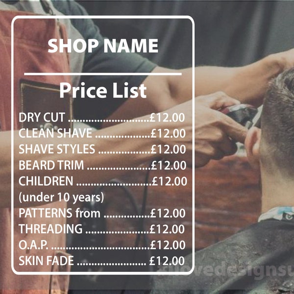 Decal Price List Etsy