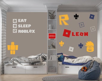 R-blox NOOBS & BOXES Vinyl Stickers | Wall Decals I Bedroom Decor I Kids Teen I Bedroom Furniture Glass Door