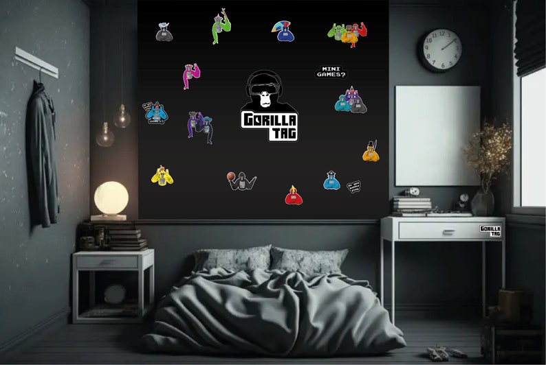 GORILLA TAG Wall Sticker | VR gamer Feature wall | Kids Teens Adults bedroom wall image 4