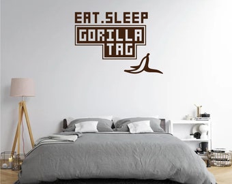 Eat Sleep GORILLA TAG Wall Mural | VR gamer wall decor | Kids Teen Adults Wall sticker