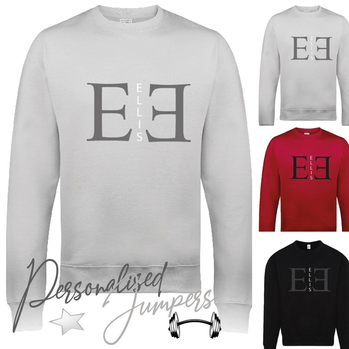 Mens Personalised Jumper Initial Name Sweatshirt Gift Etsy