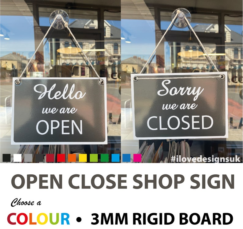 Open Closed Door Sign for Business Shop 3mm Rigid Reversible Etsy UK
