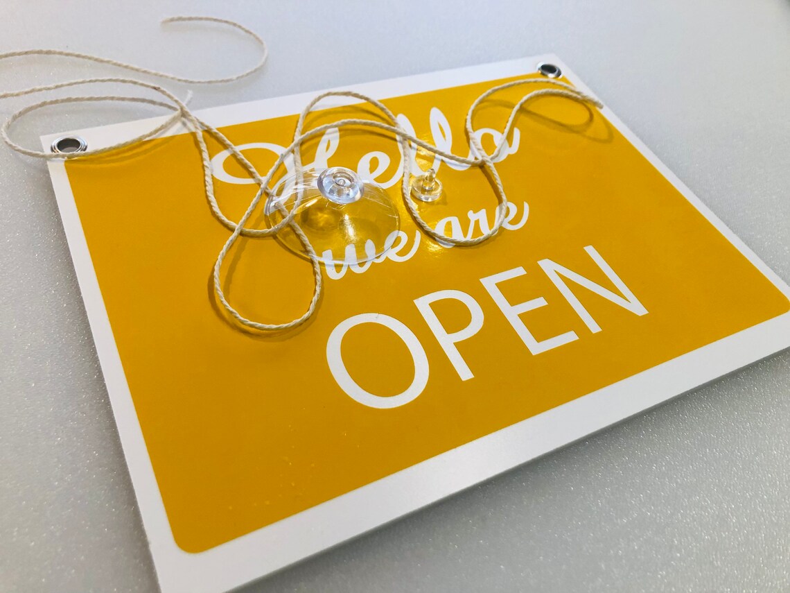 Open Closed Door Sign for Business, Shop, 3mm Rigid Reversible Hanging ...