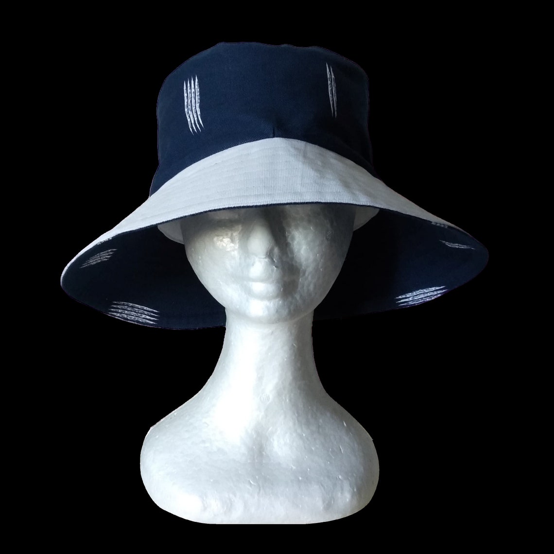 Cotton Sun Hat for Women with Ponytail Hole Reversible Eco Etsy