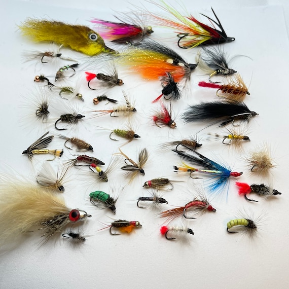 35assortment of Flies Fly Fishing Lures Hand Made in USA -  Canada