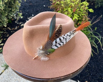 Feather Pin Brooch Accessory, for Bag, Hat, Lapel, Custom Made