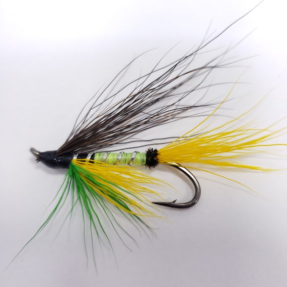 6 Green Highlander Salmon Flies Fishing Fly Hook 6 Custom Fly Hand Made in  USA
