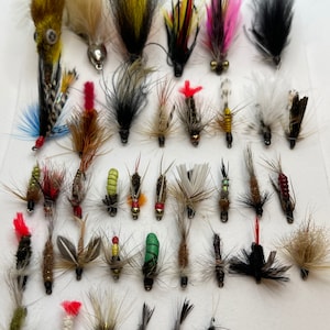 35+Assortment of Flies Fly Fishing Lures Hand Made in USA