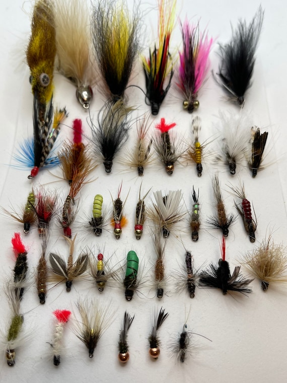 35assortment of Flies Fly Fishing Lures Hand Made in USA 
