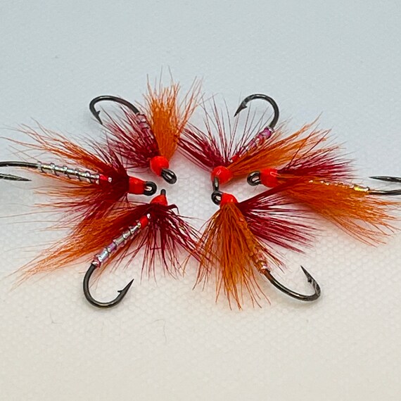 Hand Tied Salmon Flies: Arctic Fox, Silver Tinsel - Hook Size 6 (Set of 6)