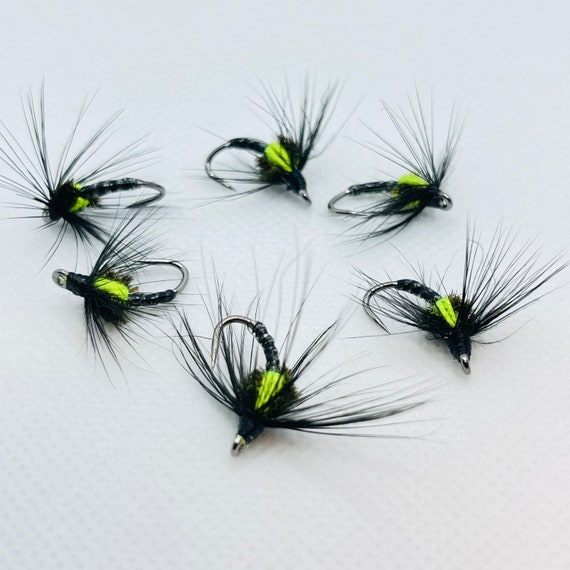 Lot de 24 mouches pour pêche à la truite, mixtes, sèches, humides, buzzers et nymphes, tailles mixtes