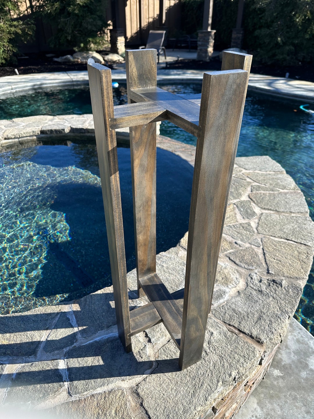 Wooden Plant Stand Etsy