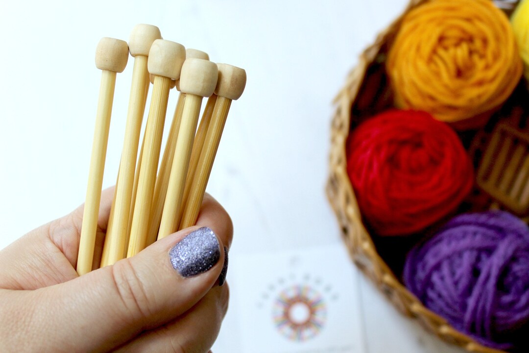 Large Bamboo Knitting Needles 6mm Straight Knitting Needles, Single