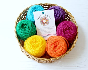 60g of Jewel Yarn Oddments | Pom pom Kit UK, Crafts, Weaving, French Knitting, Kids Crafts, Fibre Arts, Toys, Yarn Scraps, Knit, Crochet