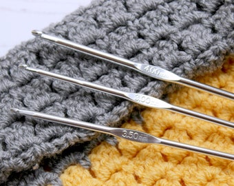Aluminium Crochet Hooks (Sizes 3mm, 3.5mm or 4mm) | Crochet Hooks UK, Crochet Hooks for Beginners, Beginners Crochet Hook, Crochet,