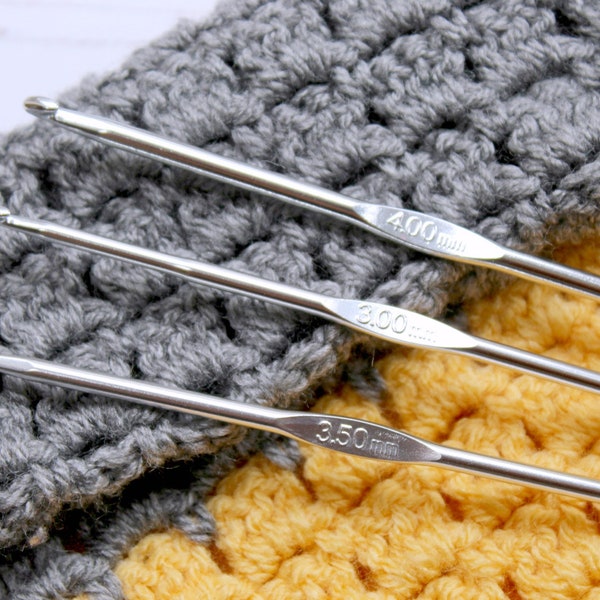 Aluminium Crochet Hooks (Sizes 3mm, 3.5mm or 4mm) | Crochet Hooks UK, Crochet Hooks for Beginners, Beginners Crochet Hook, Crochet,
