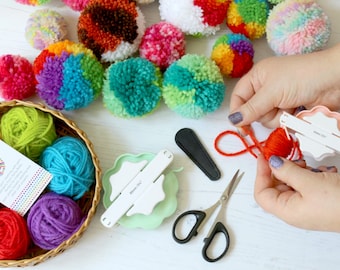 Small Pom Pom Maker Starter Kit | Pom pom Kit UK, Craft Kits for Kids UK, Pom Pom Making Kit, DIY Kit, Pom Pom Making Kit, Childrens Crafts