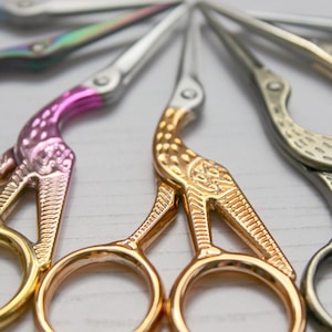 Lrg Stork Scissors (Various Colours) | Yarn Scissors, Decorative Scissors, Embroidery Scissors, Craft Scissors, Sewing Scissors, Scissors UK