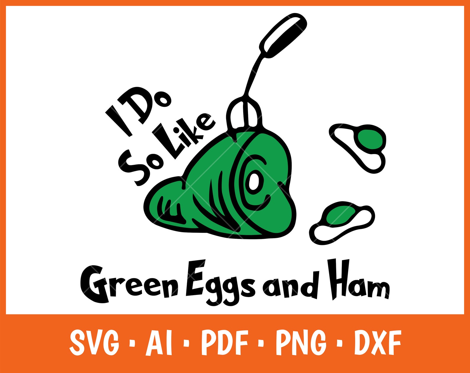 Green Eggs and Ham Svg Dr Suess Svg Breakfast Svg Dr Seuss Etsy