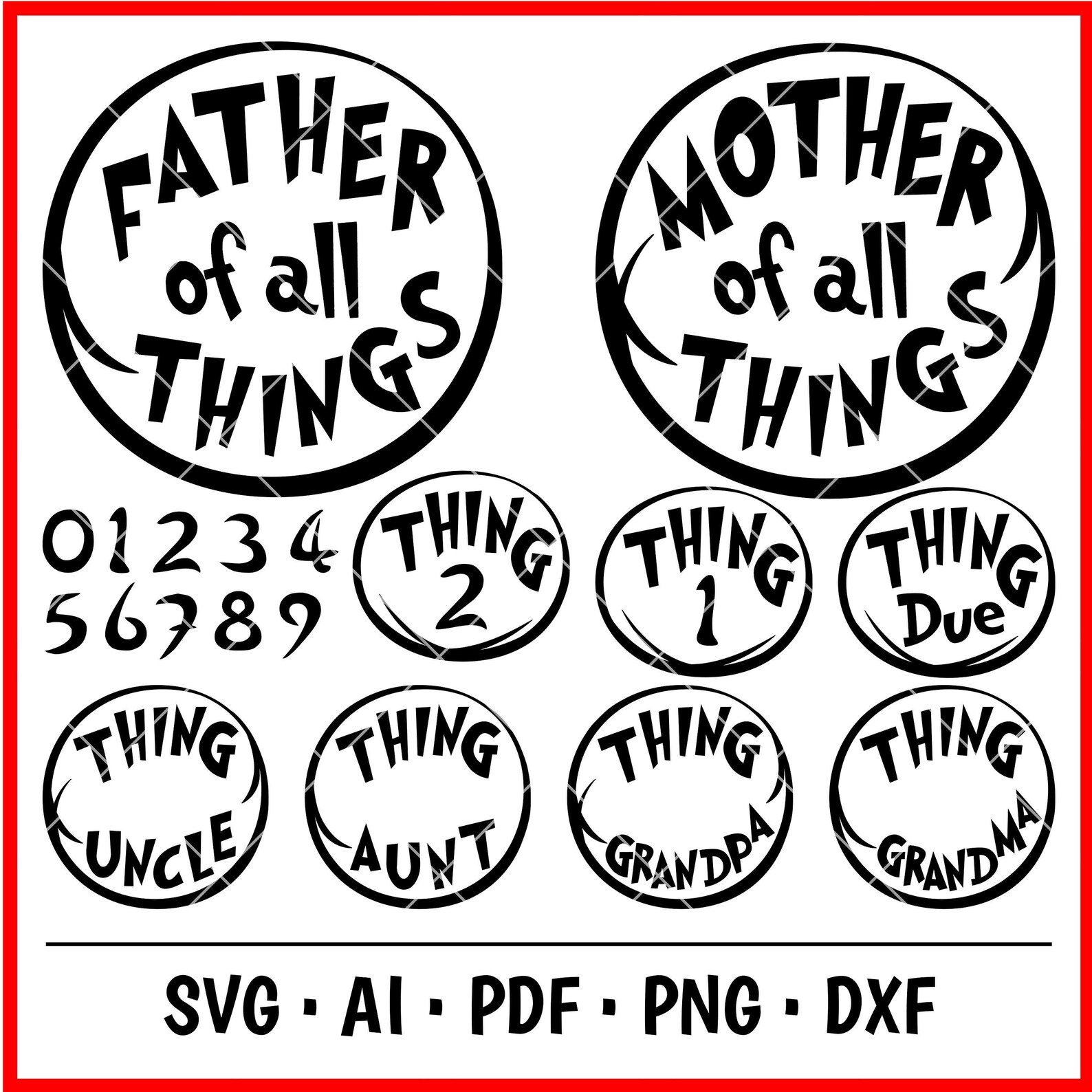 Download Family of all Things Mother Father svg Dr Seuss Bundle dxf ...