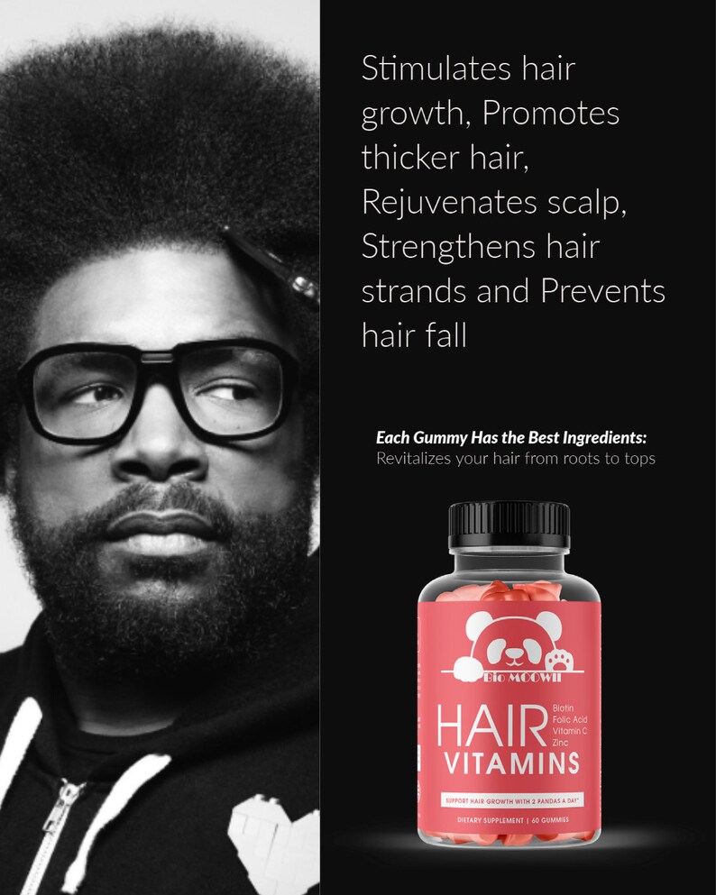 Hair Growth Vitamins Gummy Vitamins/ Biotin Folic Acid Etsy