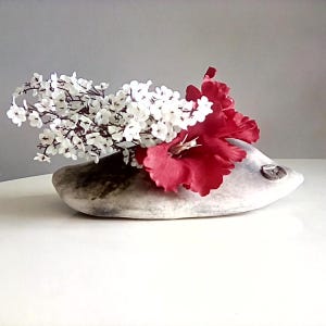 Ikebana flower vase , Japanese style &#39;Stone Pillow&#39; Earthenware Ceramic