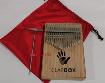 Kalimba Thumb Piano 17 Keys, Portable Finger Piano Pinewood with Carry Bag Tuning Hammer Musical Gift for Christmas, Birthday