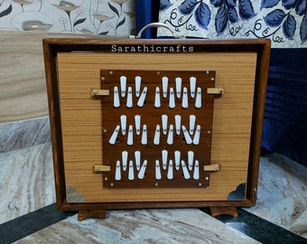 Large 36 Keys Shruti Box,(17"X14"X3") Special 3 Set Reeds, Key - C To B- First- Second- Third Octaves, Pure Sanmica Tuned 432Hz and 440Hz