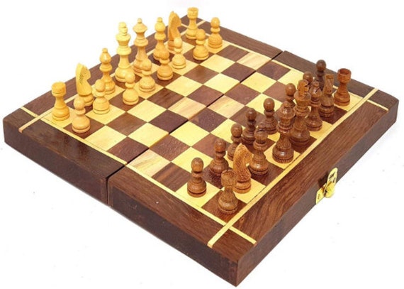 Brown Wooden Chess Board Set, 10inch