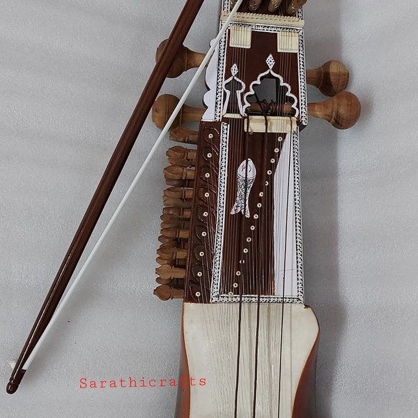 Sarangi - Beautiful Handcarved Traditional Indian String Music Instrument for Live Play Professional Kalawati Sarangi (Made In INDIA)