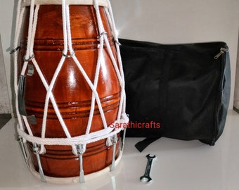 Professional Dholak Musical Rope Dholak Indian Folk Traditional Musical Instruments