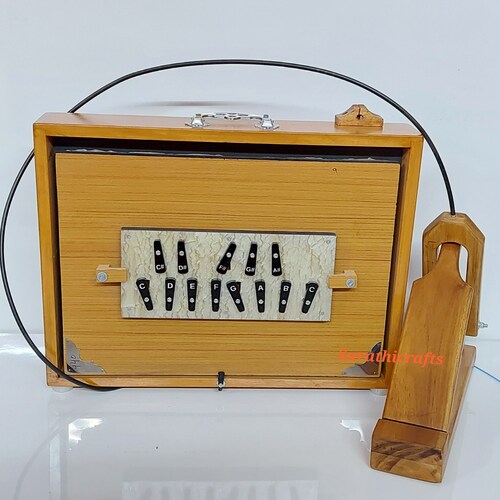 Shruti Box Pure Teak Wood Sur Peti With Form Bag Natural Etsy