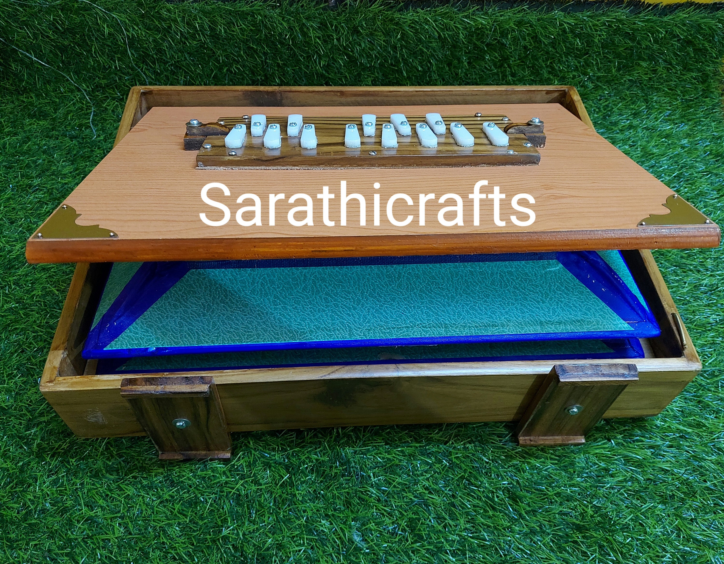 Shruti Box Large 16x12x3 Inches Teak Wood and Sanmicasur Etsy